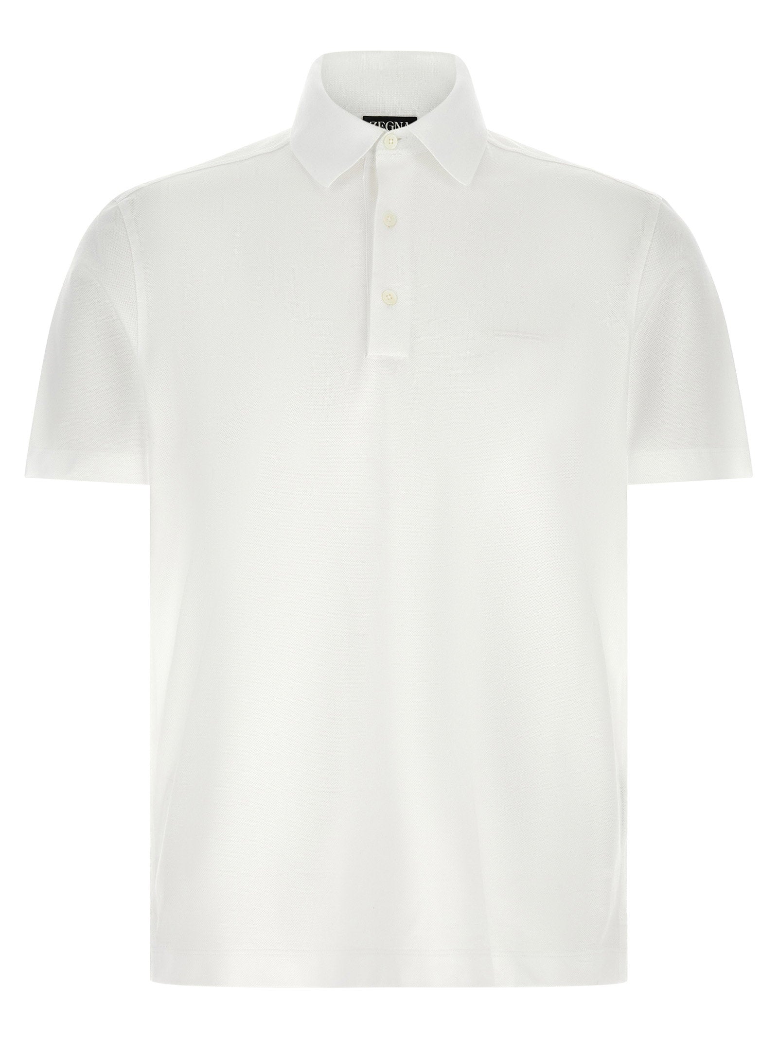 Zegna Piqué Cotton Polo Shirt — White