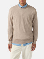 Regent Sweater Khaki Merino Wool And Cashmere Brown - XXL