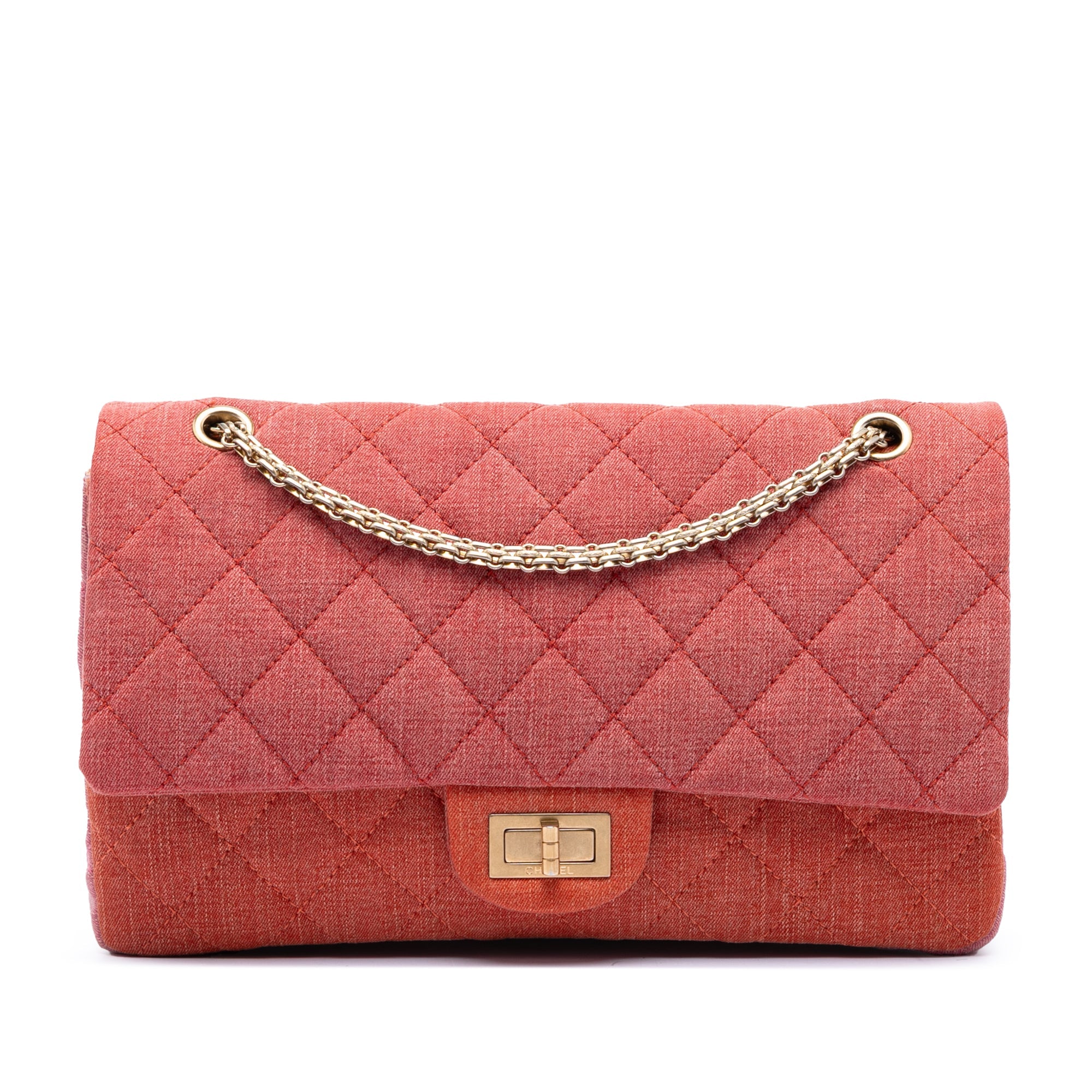 Tricolor Quilted Denim Reissue 2.55 Double Flap 227
