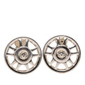 CC Silver Plated Wheel Clip On Earrings