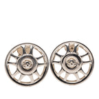 CC Silver Plated Wheel Clip On Earrings