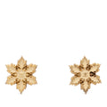 CC Gold Plated Enamel Snowflake Push Back Earrings