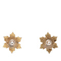 CC Gold Plated Enamel Snowflake Push Back Earrings