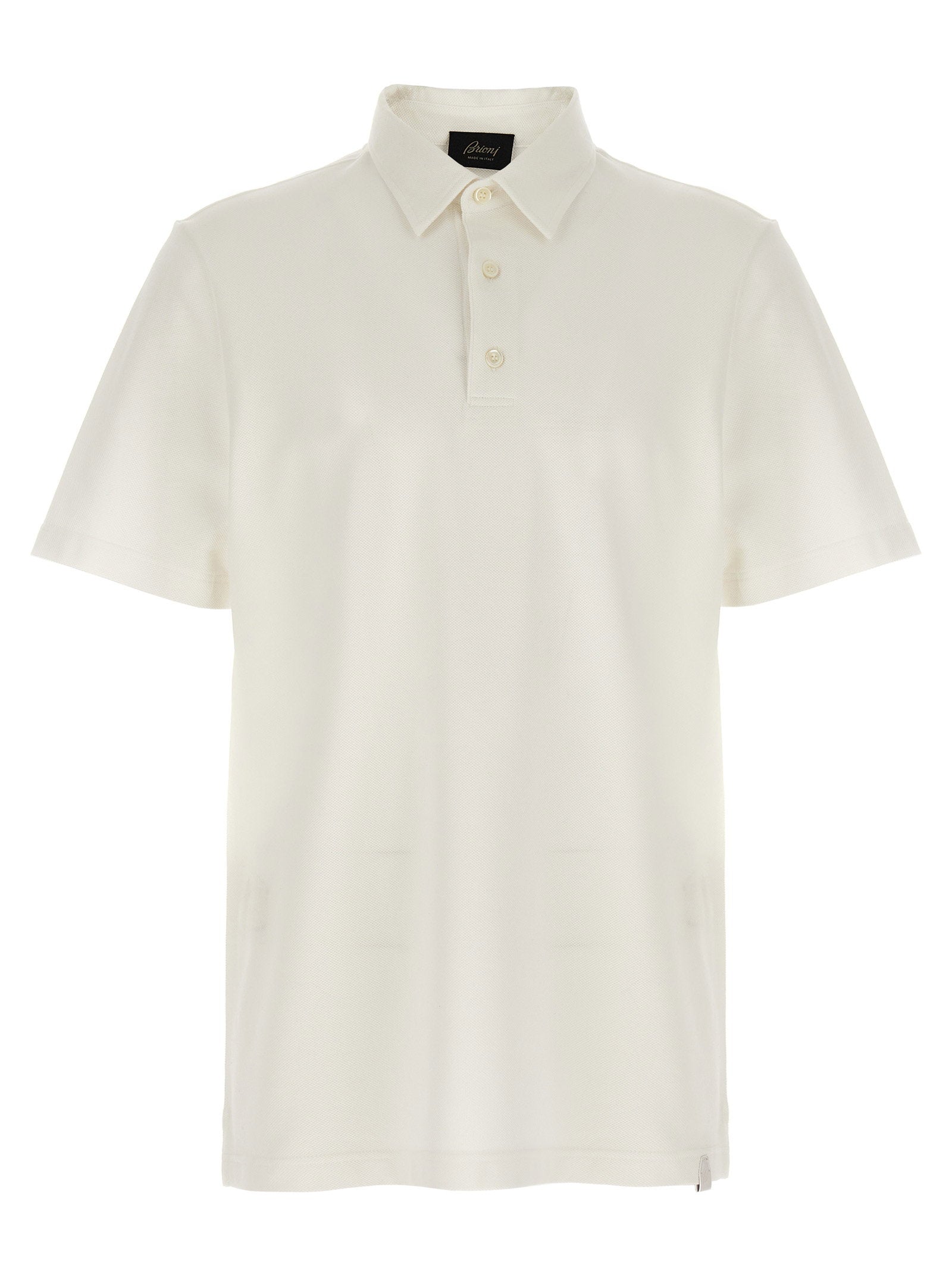 Brioni Organic Cotton Piqué Polo Shirt — Cream