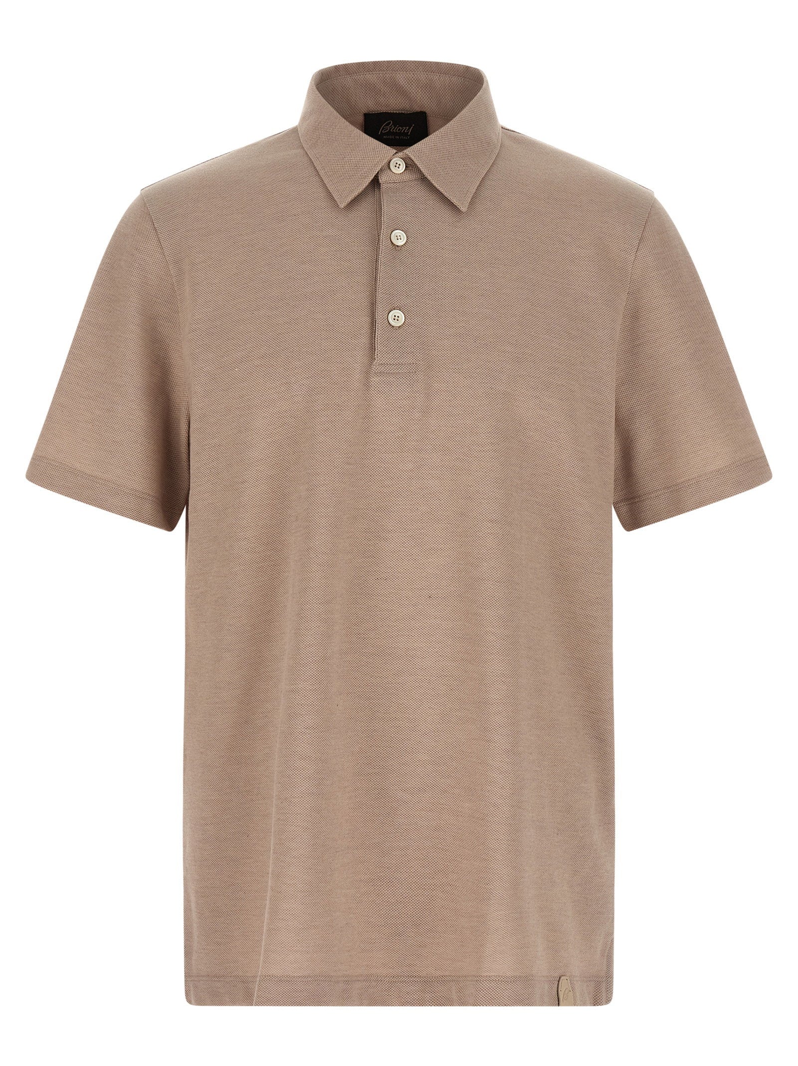 Brioni GOTS Certified Cotton Piqué Polo Shirt — Beige