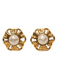 Gold Plated Faux Pearl Wavy Clip On Earrings