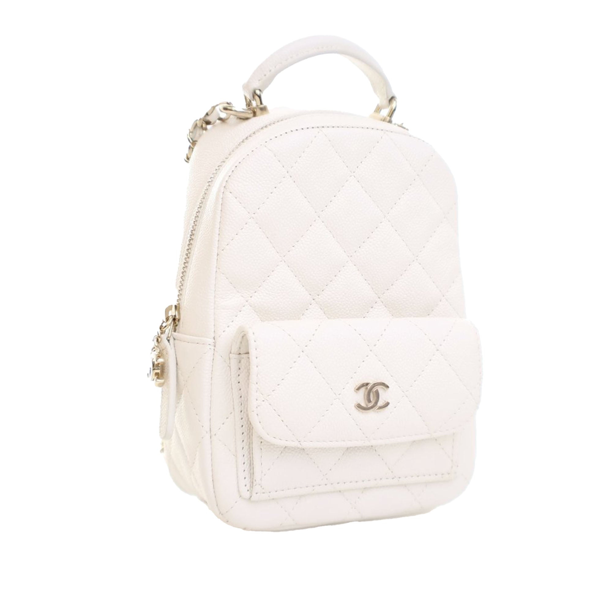 Mini CC Quilted Caviar Backpack