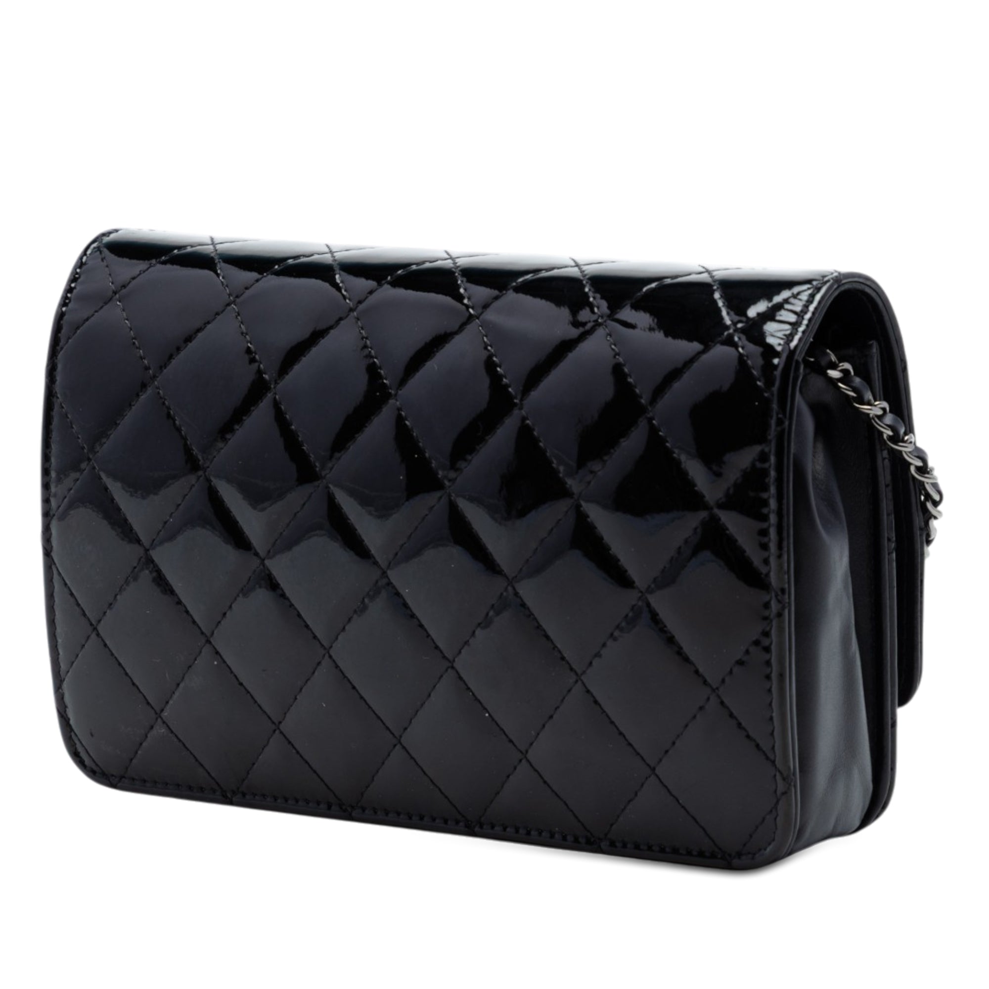 Quilted Patent Golden Class Wallet on Chain