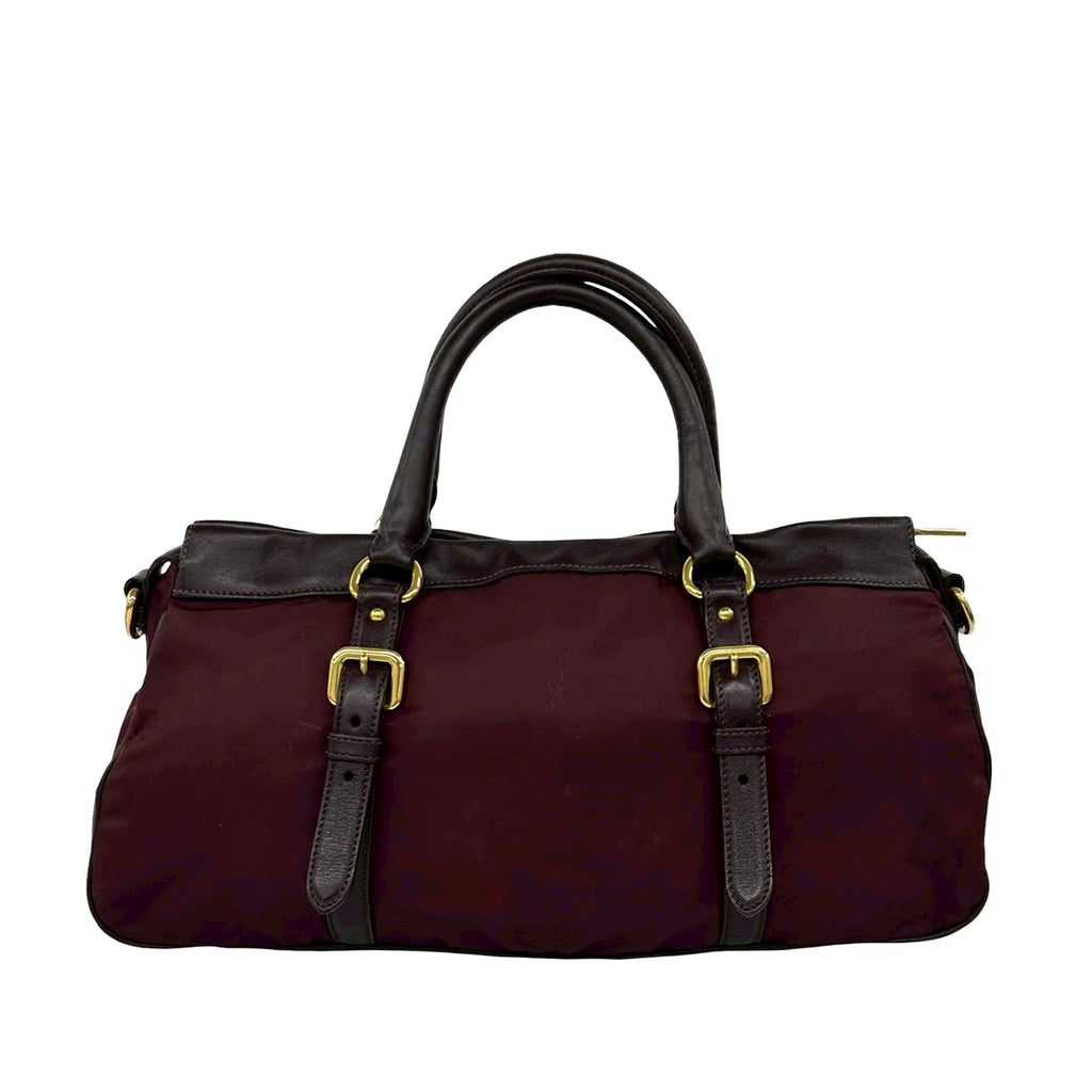 Soft Calf Trimmed Tessuto Zip Top Satchel