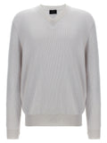 Brioni Ribbed Cashmere & Wool Sweater — Cream