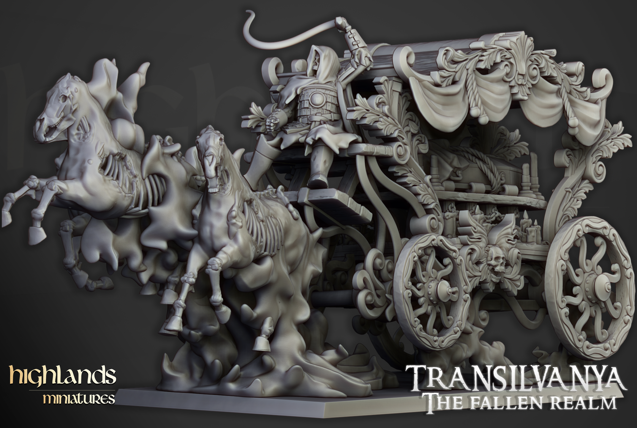 Undead Boyar Chariot, Highlands Miniatures