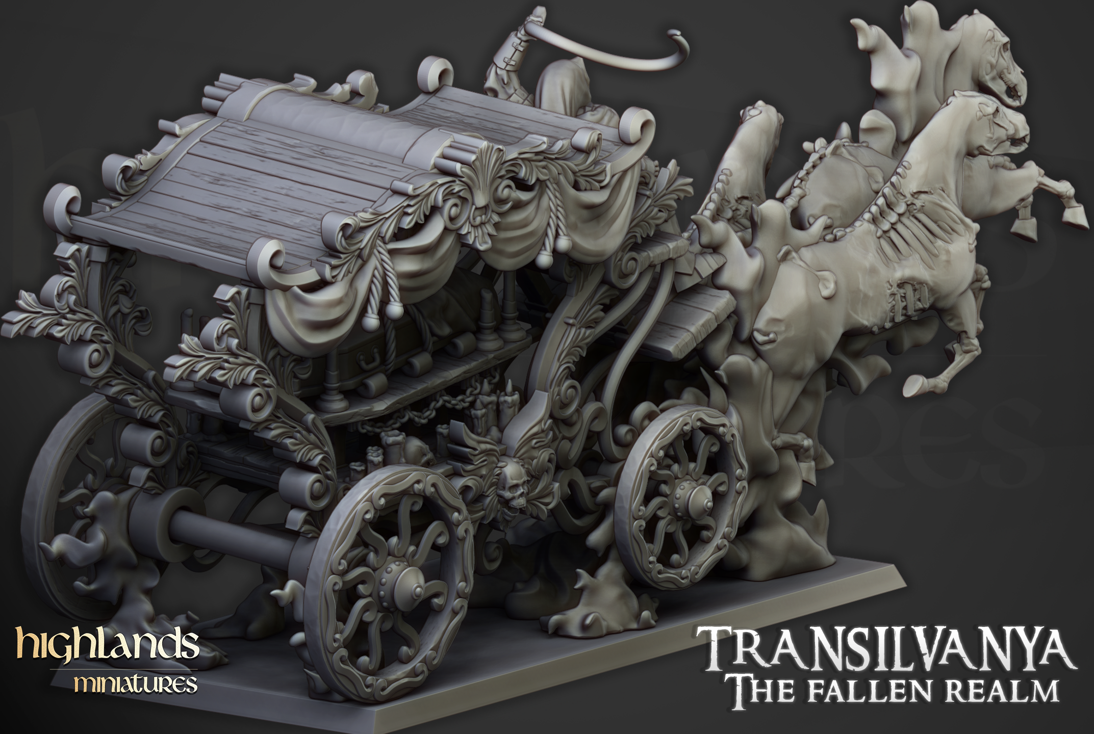 Undead Boyar Chariot, Highlands Miniatures