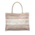 Medium Embroidered Canvas Stripes Book Tote