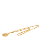 CC Gold Plated Medallion Lion Crest Pendant Necklace