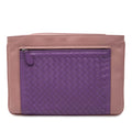 Bicolor Nappa Intrecciato Wristlet Clutch
