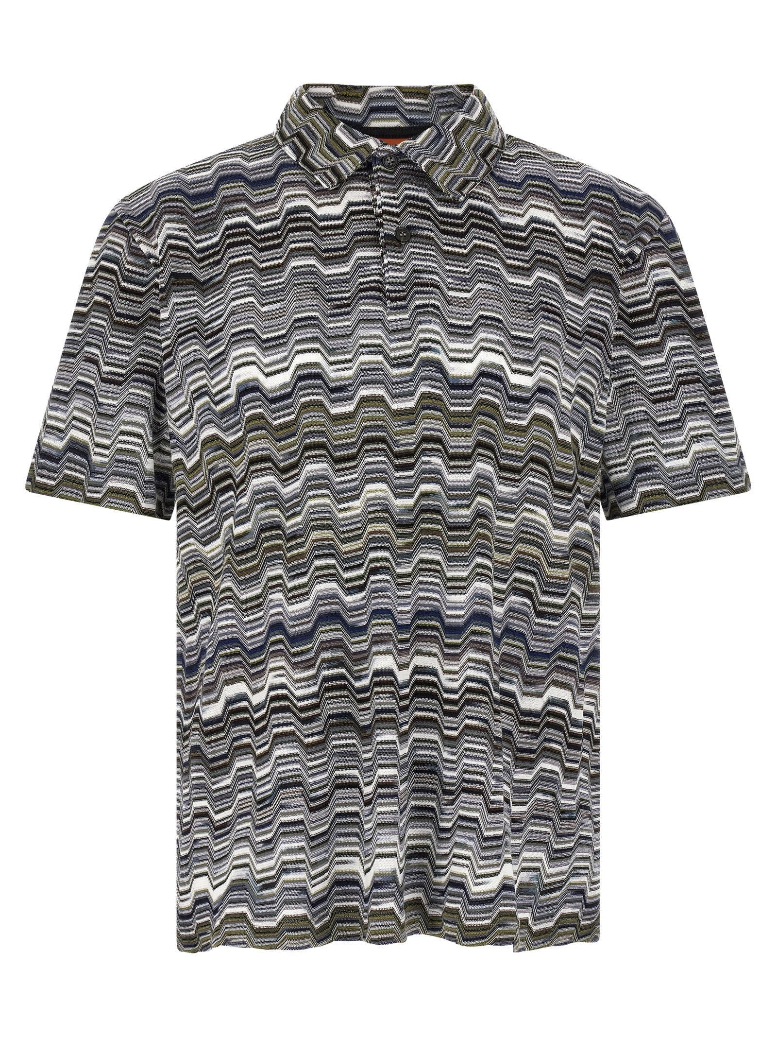 Missoni Zigzag Jacquard Polo — charcoal