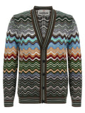 Missoni Chevron & Stripe Cardigan — Green