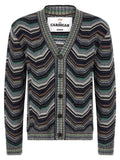 Missoni Zigzag-Knit Cardigan — charcoal