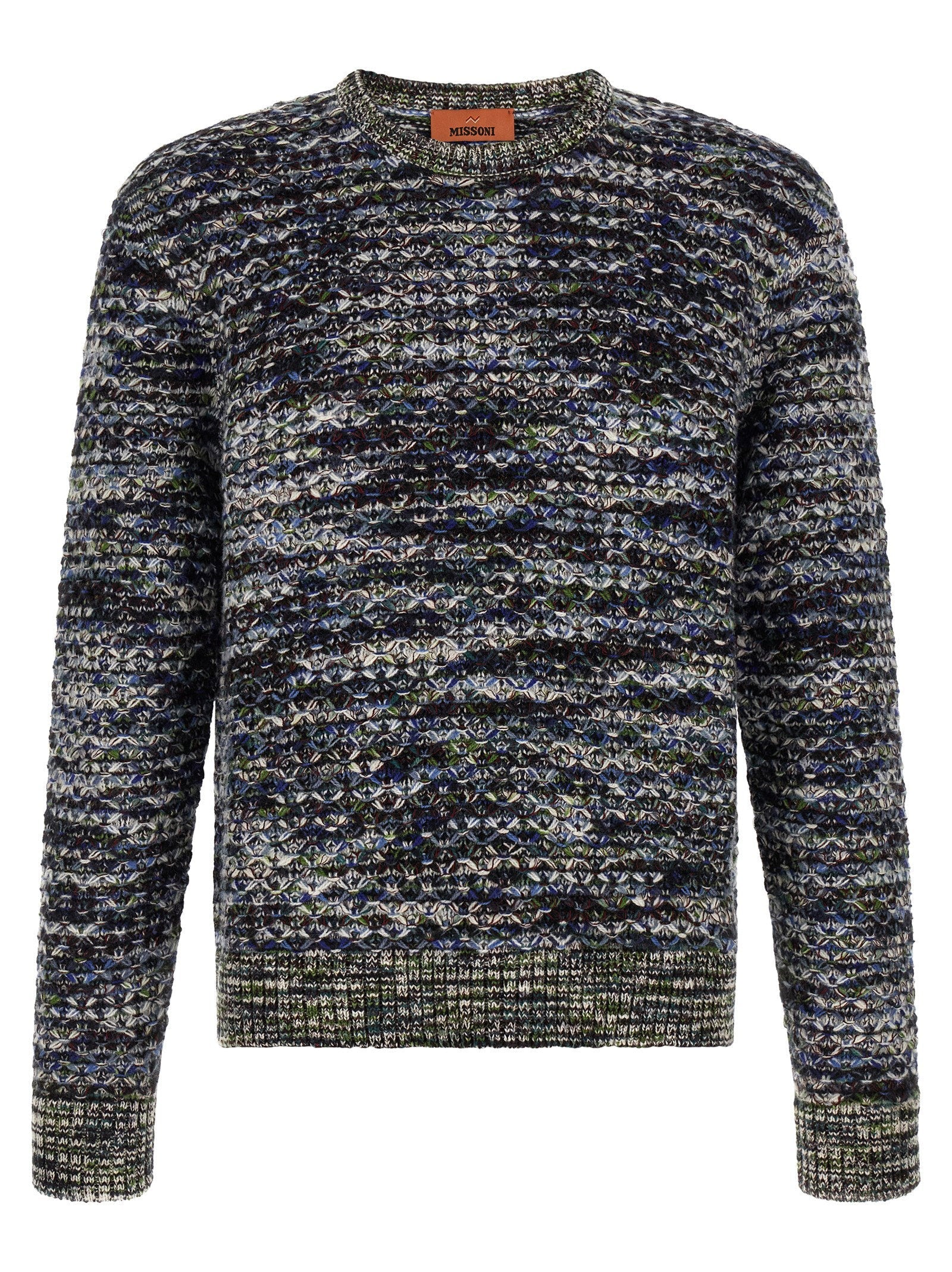 Missoni 3D-Knit Flamed Pattern Sweater — Multicolor