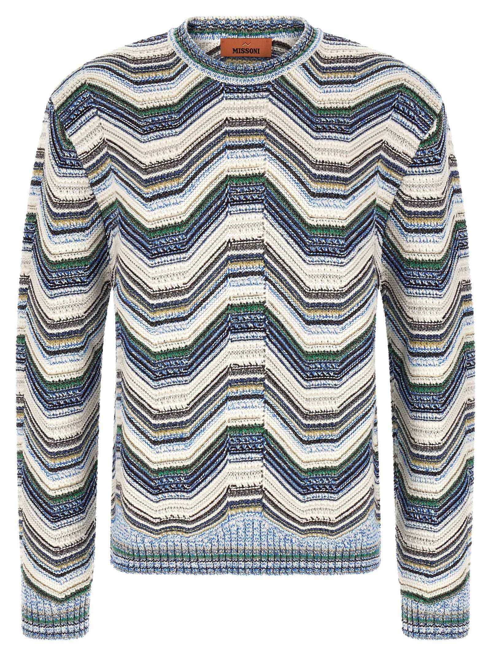 Missoni Geometric Zigzag Pattern Sweater — Cream
