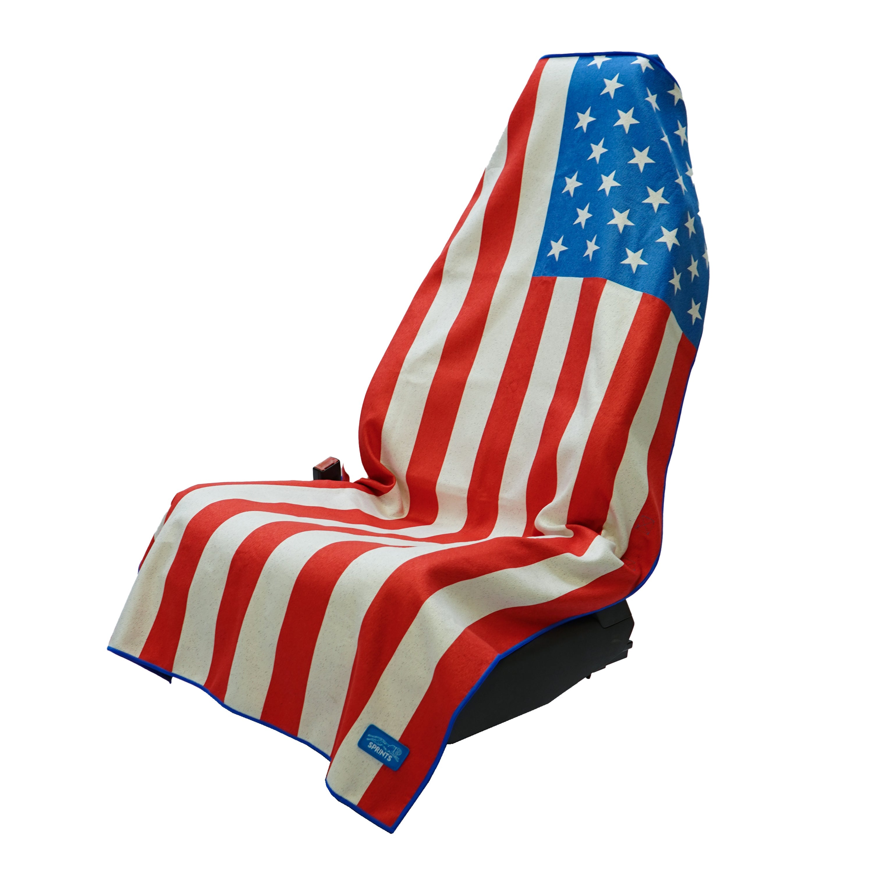 Sprints American Flag Car Seat Cover Towel w/ Snaps
