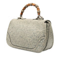 Large Speckled Leather New Bamboo Top Handle Bag