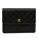 CC Satin Diamond Stitch Clutch