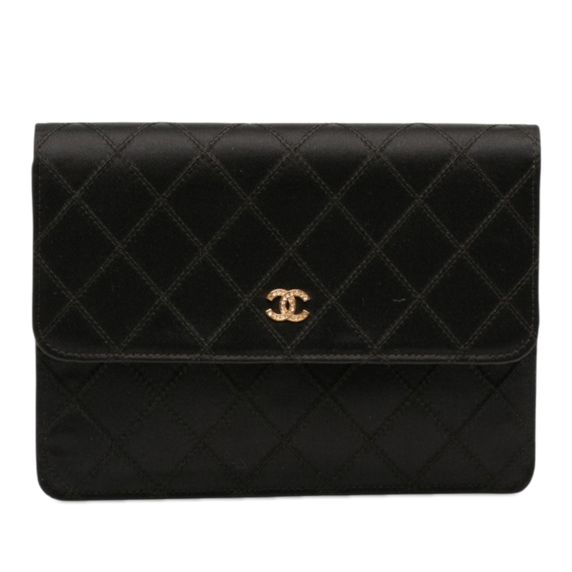 CC Satin Diamond Stitch Clutch