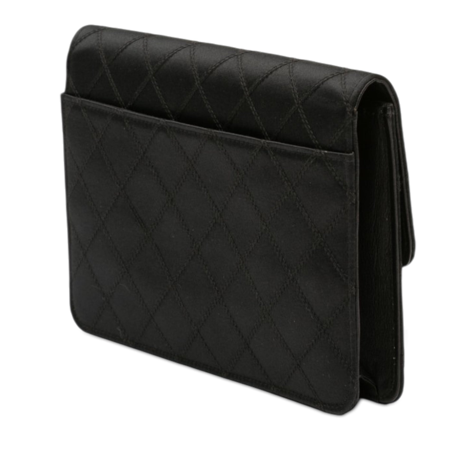 CC Satin Diamond Stitch Clutch