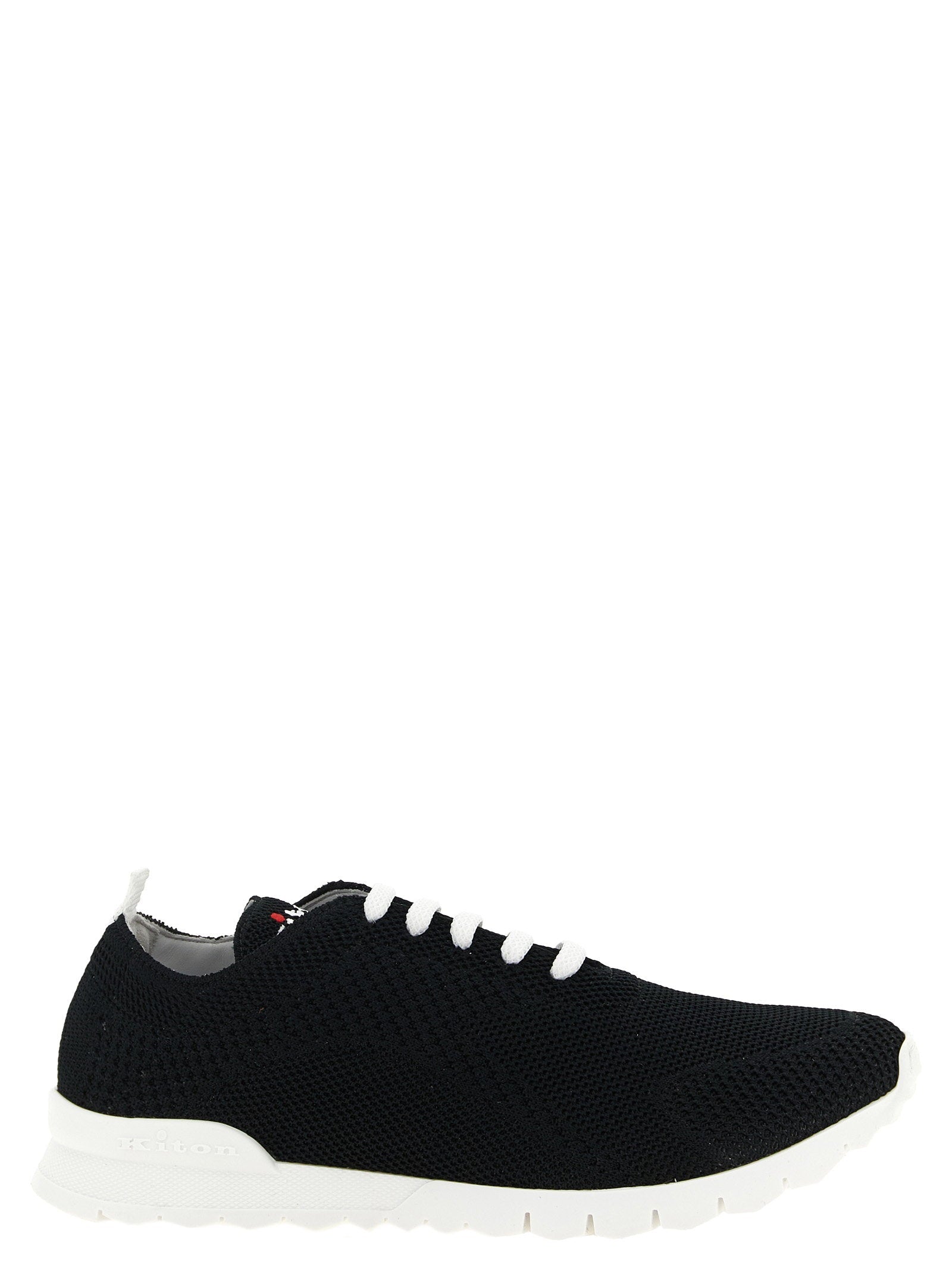 Kiton Textured Knit Sneaker — Black