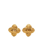 CC Gold Plated Clover Clip On Earrings