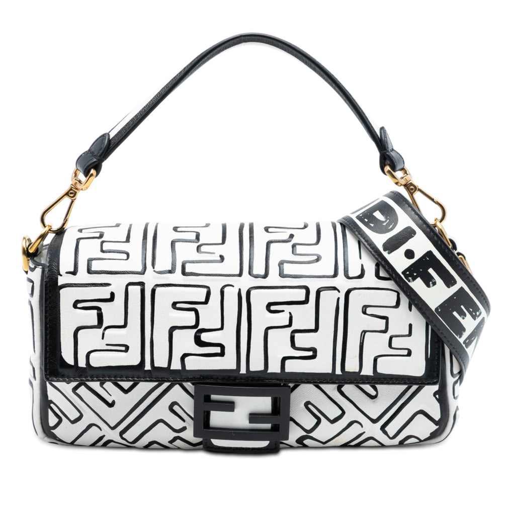 Joshua Vides California Sky Medium Embossed Leather Baguette Satchel
