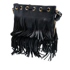 Small Calfskin Emmanuelle Fringe Bucket Bag