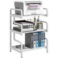 3-Tier Printer Stand with Storage Shelves for Home Office, 55 x 40 x 77cm, White