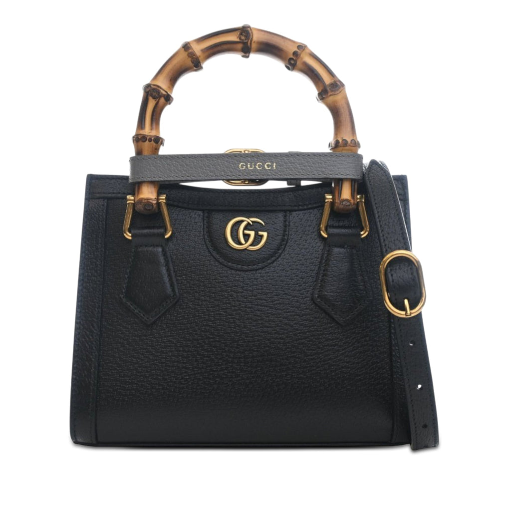 Small Calfskin Bamboo Diana Satchel