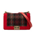 Old Medium Quilted Tweed and Velvet Boy Flap