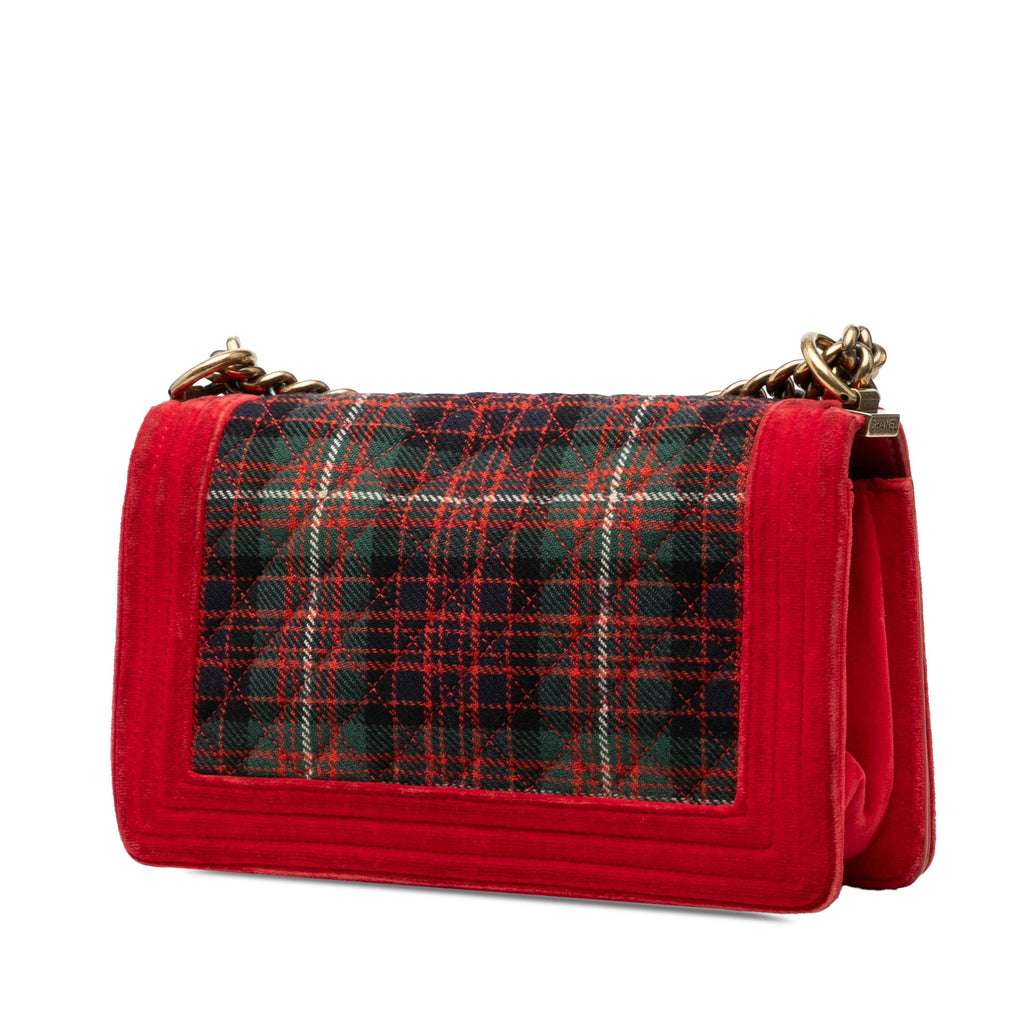 Old Medium Quilted Tweed and Velvet Boy Flap