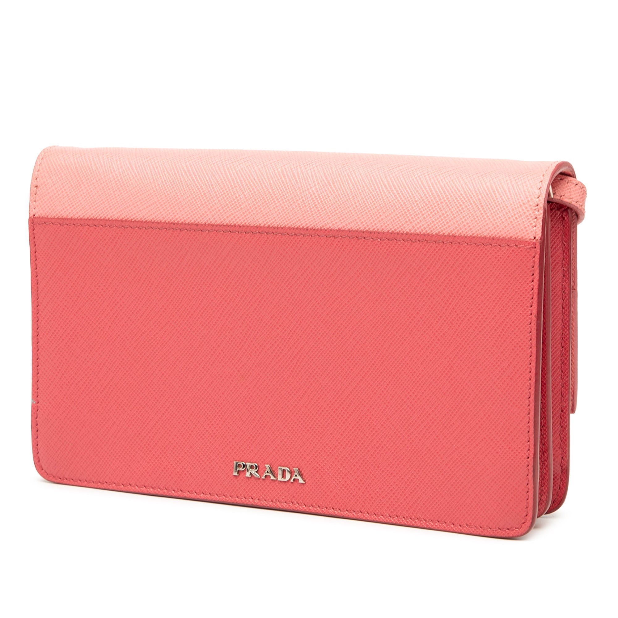 Saffiano Turn Lock Wallet on Strap