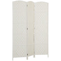 6 Ft Tall Indoor Portable Folding Room Divider, 3 Panels Hand-Woven Privacy Screens, Natural