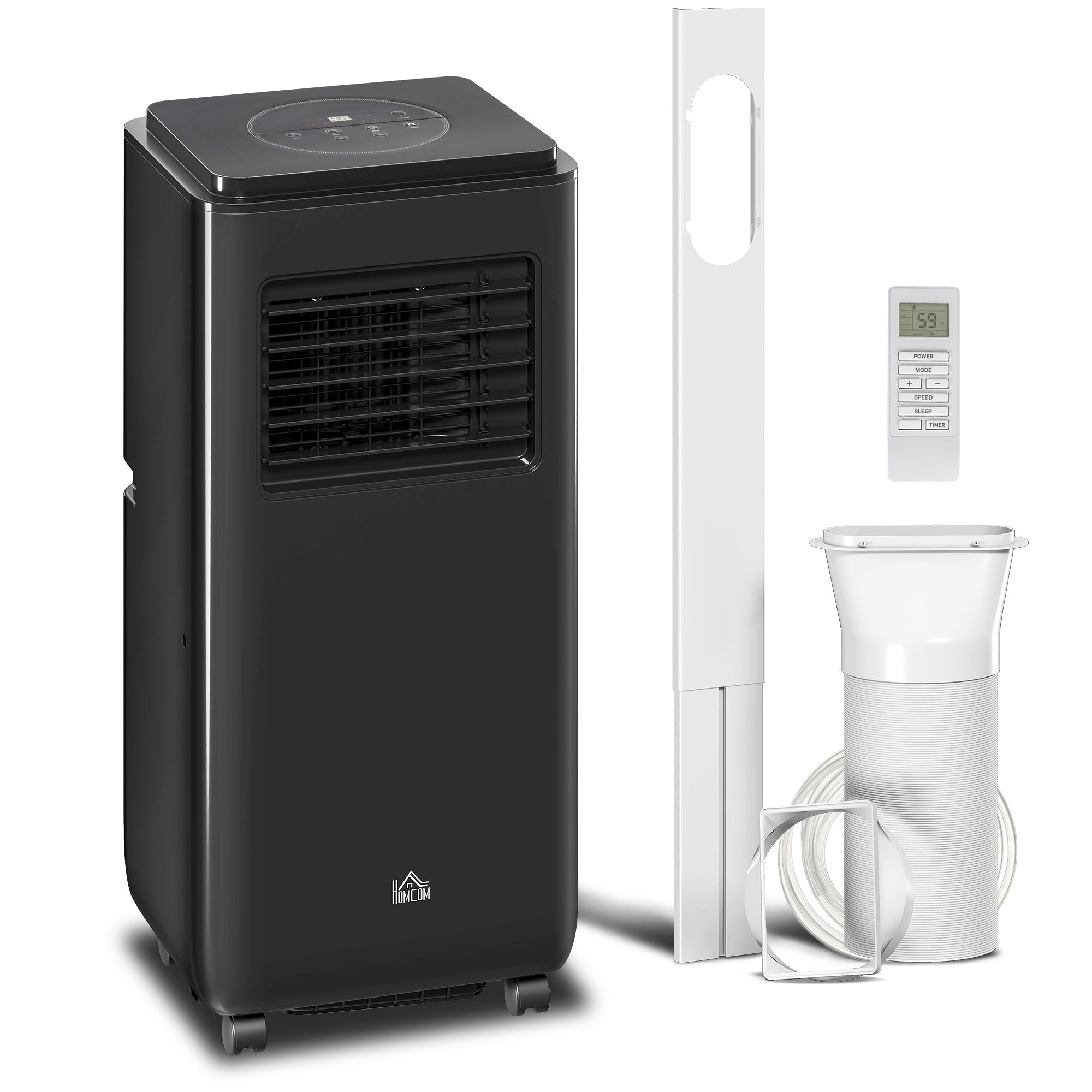 10000 BTU Portable AC for rooms up to 345 sq ft, 3-in-1 Cool & Dehumidify, Black
