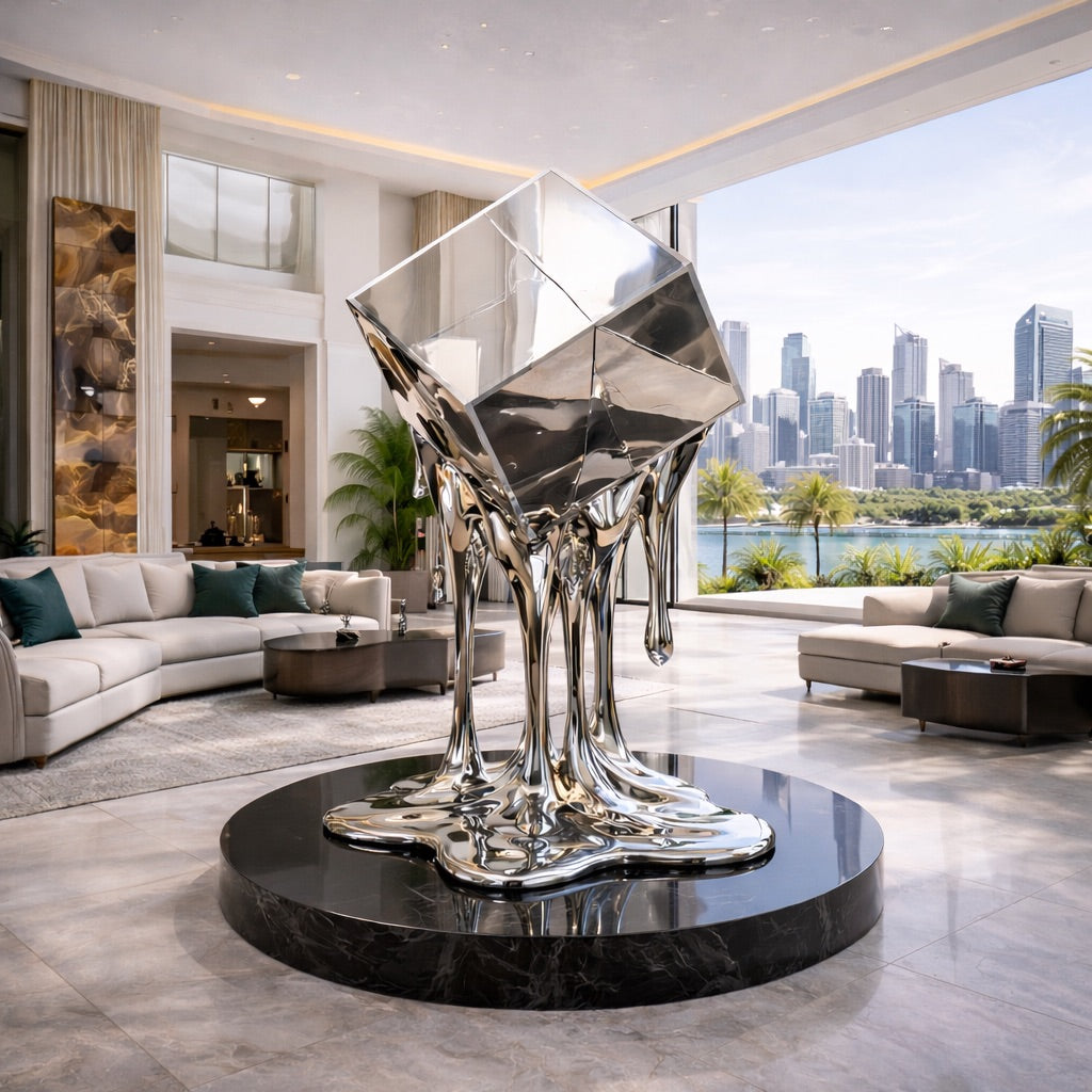 OSO Stainless Steel Ultimate Illusion Sculpture - Height: 108 inch (274 cm)