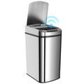 Automatic 12L Touchless Motion Sensor Bin, Compact Trash Can for Kitchen, Silver