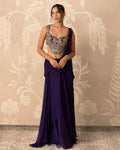 Purple Knot Sari Set By KYNAH, Luxury Indian Fashion & Bridal Wear