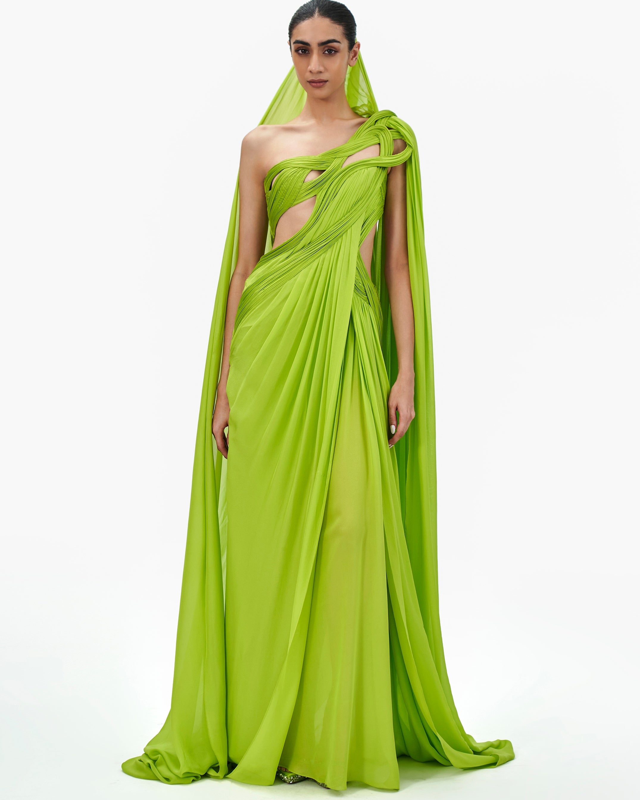 The Stellar Blaze Sari Gown By KYNAH, Luxury Indian Fashion & Bridal Wear
