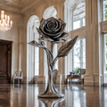 ArtZ® Stainless Steel Rose Sculpture - Height: 36 inch (91 cm)