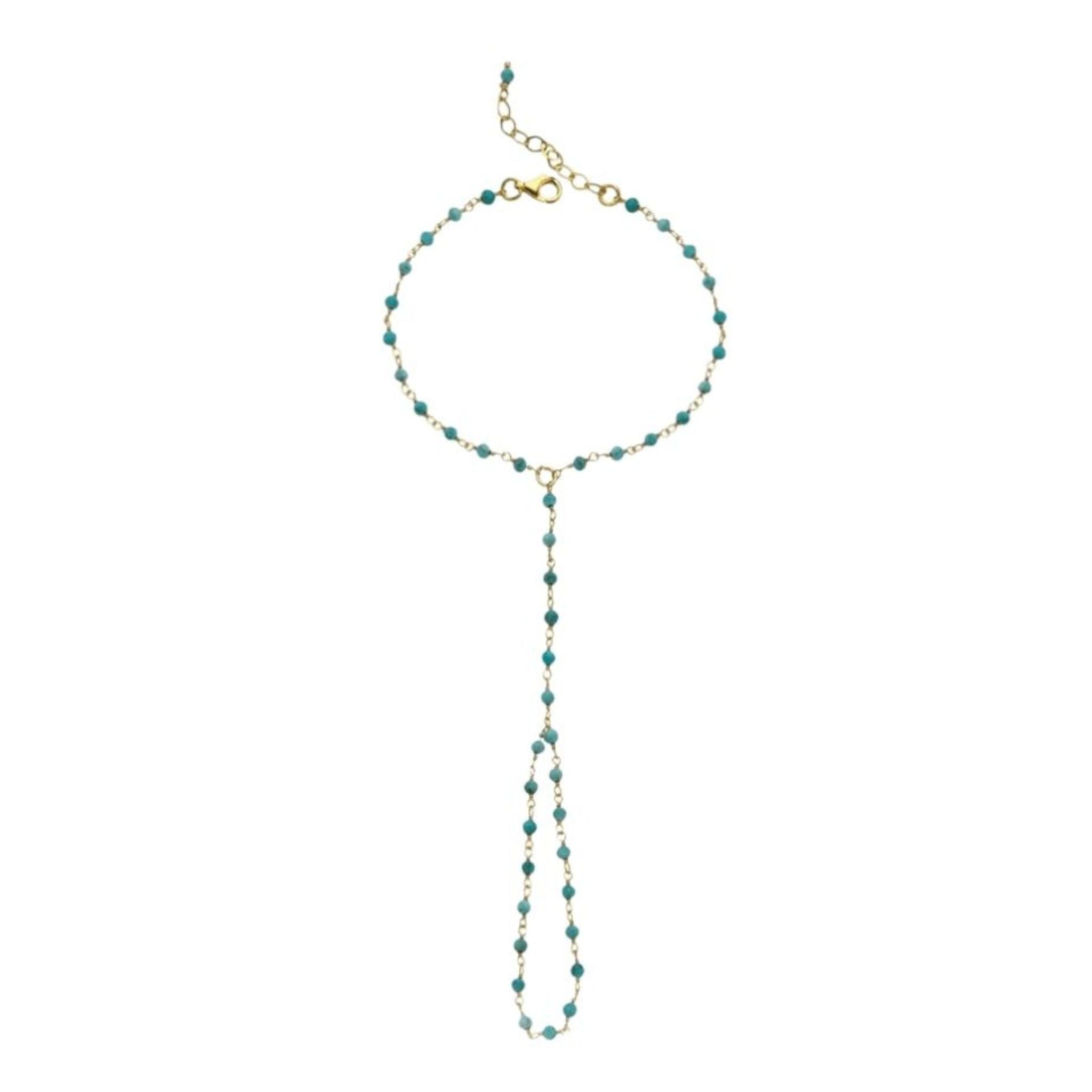 Nomi Turquoise Hand Chain Shahmaran Bracelet