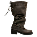 Brown Textured Convertible Multi-Wear Boots
