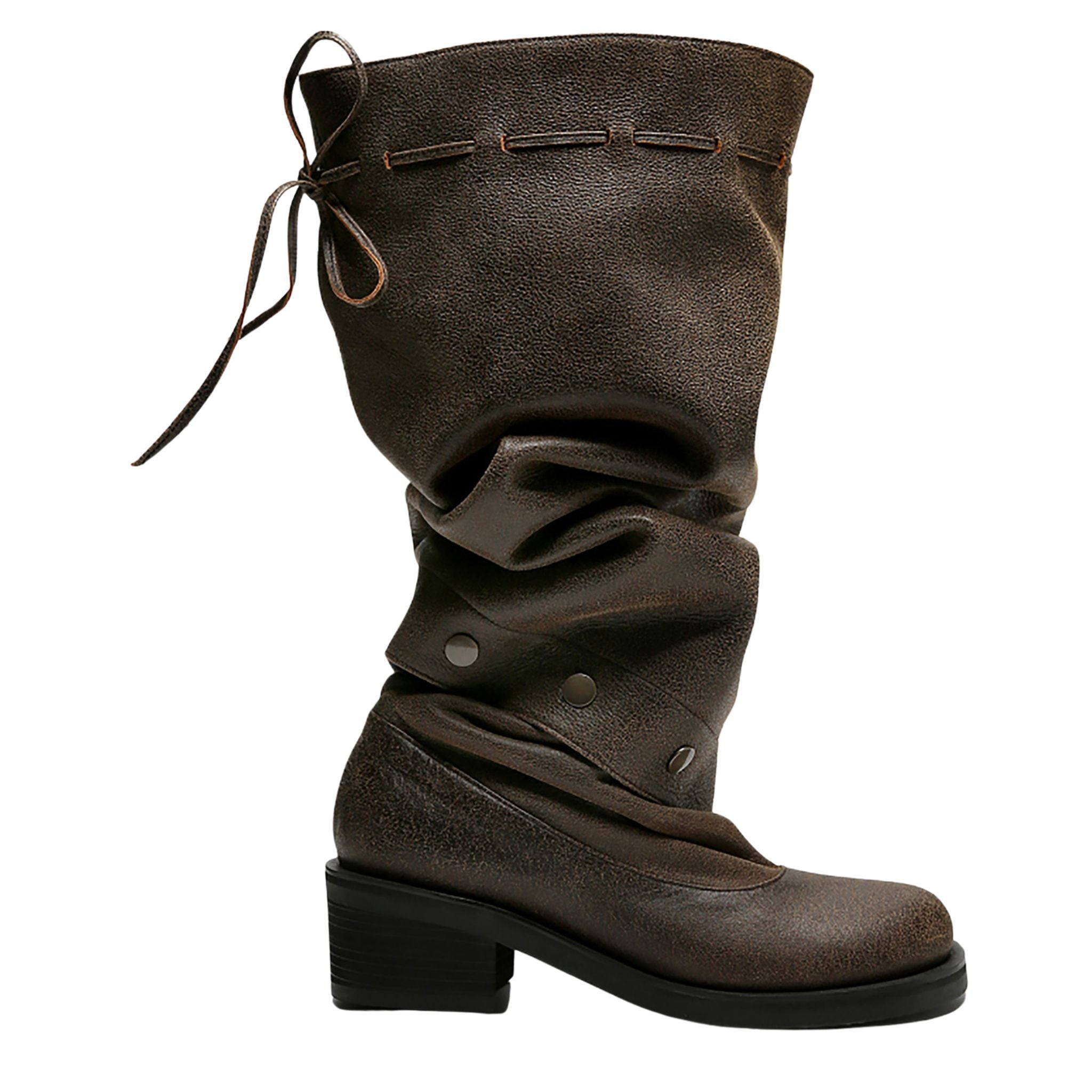 Brown Textured Convertible Multi-Wear Boots