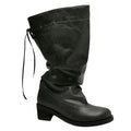 Grey Slouchy Convertible Leather Boots