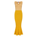 Golden Hour Metallic Knit Flared Dress